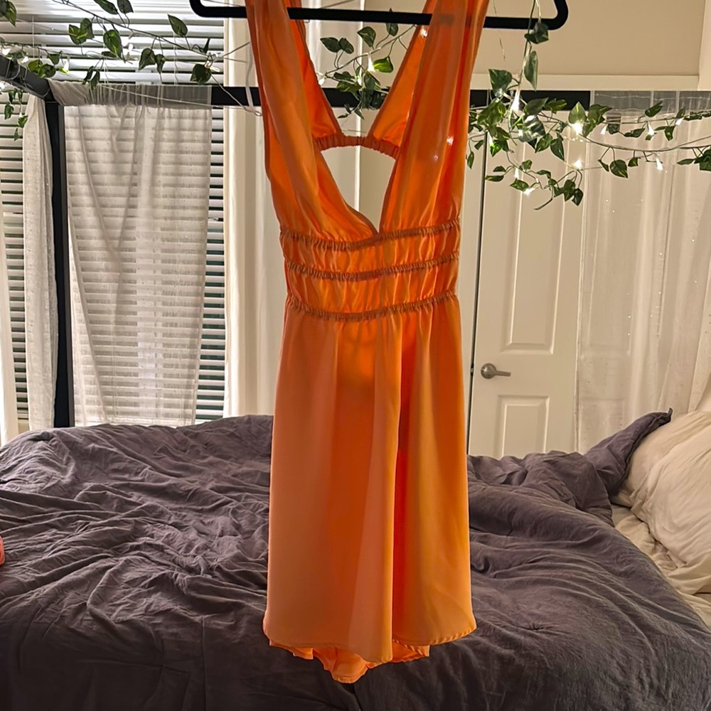 🍦Creamsicle orange Vera Moda summer strap sundress
